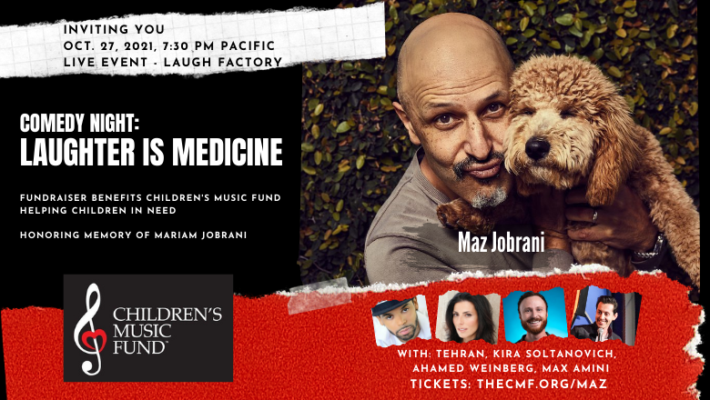 Fundraier Comedy Night 2021 Maz Jobrani performs for Children's Music Fund