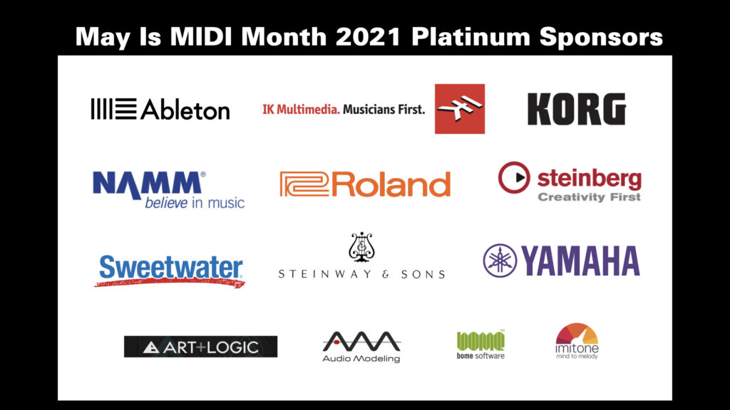 May Is MIDI Month Platinum Sponsors for Children's Music Fund Fundraiser